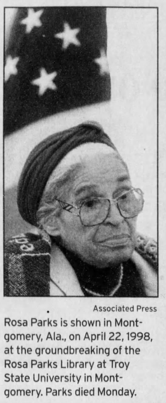 Rosa Parks shown in Montgomery
